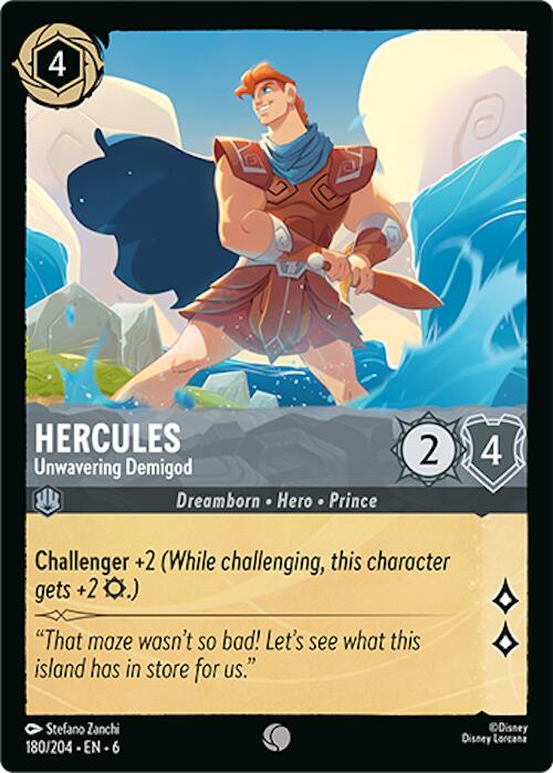 Hercules - Unwavering Demigod (180/204) [Azurite Sea] - Disney - Card Brawlers | Quebec | Canada |