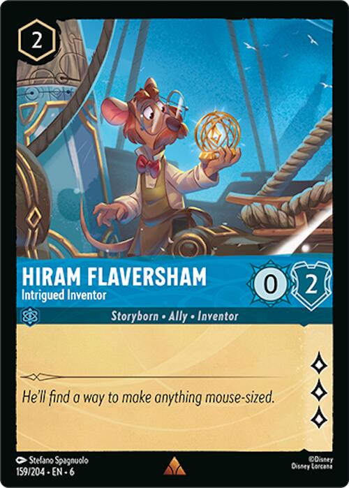 Hiram Flaversham - Intrigued Inventor (159/204) [Azurite Sea] - Disney - Card Brawlers | Quebec | Canada |