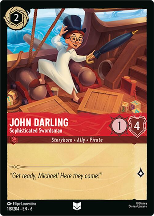 John Darling - Sophisticated Swordsman (118/204) [Azurite Sea] - Disney - Card Brawlers | Quebec | Canada |