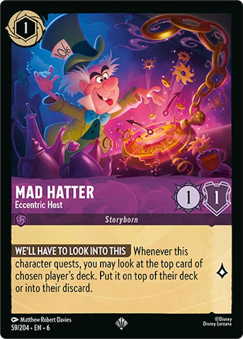 Mad Hatter - Eccentric Host (59/204) [Azurite Sea] - Disney - Card Brawlers | Quebec | Canada |