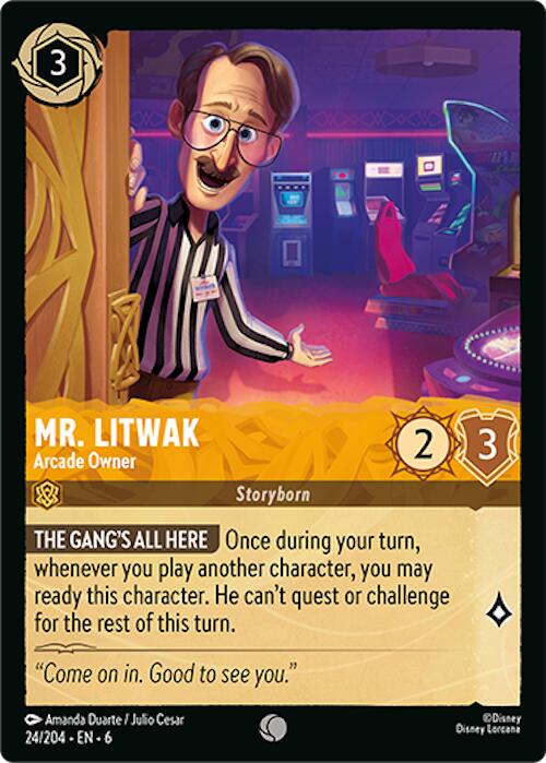 Mr. Litwak - Arcade Owner (24/204) [Azurite Sea] - Disney - Card Brawlers | Quebec | Canada |