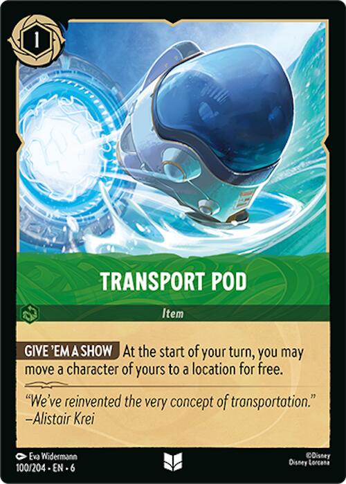 Transport Pod (100/204) [Azurite Sea] - Disney - Card Brawlers | Quebec | Canada |