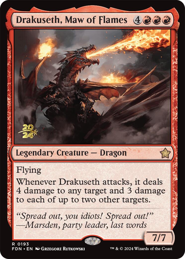 Drakuseth, Maw of Flames [Foundations Prerelease Promos] - Magic: The Gathering - Card Brawlers | Quebec | Canada |