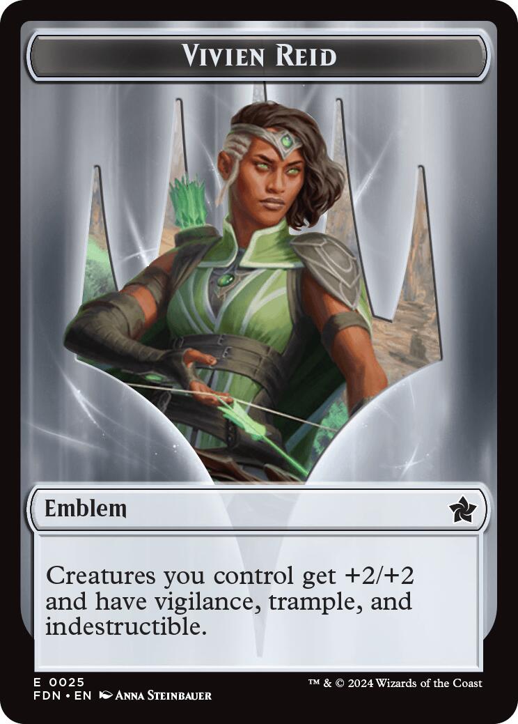 Emblem - Vivien Reid // Elf Warrior Double-Sided Token [Foundations Tokens] - Magic: The Gathering - Card Brawlers | Quebec | Canada |