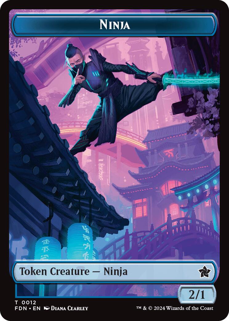 Emblem - Kaito, Cunning Infiltrator // Ninja Doubled-Sided Token [Foundations Tokens] - Magic: The Gathering - Card Brawlers | Quebec | Canada |