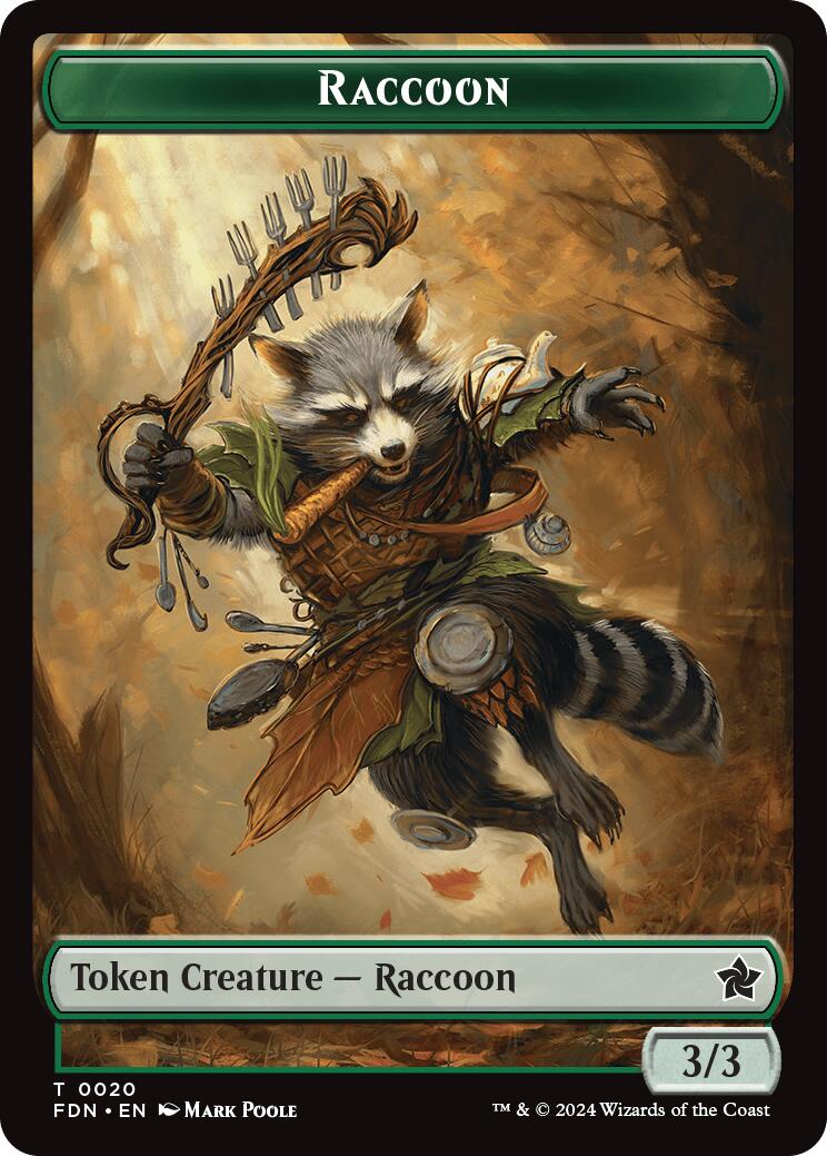 Elf Warrior // Raccoon Doubled-Sided Token [Foundations Tokens] - Magic: The Gathering - Card Brawlers | Quebec | Canada |