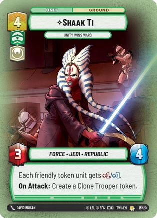 Shaak Ti - Unity Wins Wars (15/20) (15/20) [Twilight of the Republic: Weekly Play] - Fantasy Flight Games - Card Brawlers | Quebec | Canada |