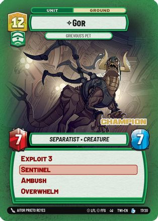 Gor - Grievous's Pet (17/20) (Champion) (17/20) [Store Showdown Promos] - Fantasy Flight Games - Card Brawlers | Quebec | Canada |