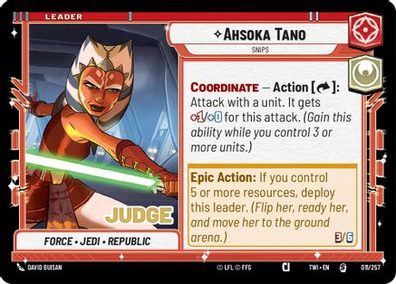 Ahsoka Tano - Snips (011/257) (011/257) [Judge Promos] - Fantasy Flight Games - Card Brawlers | Quebec | Canada |