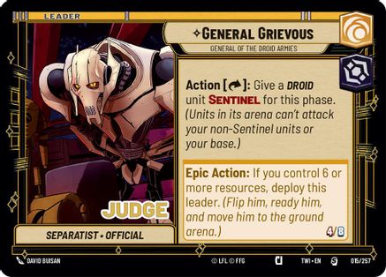 General Grievous - General of the Droid Armies (002/002) (Prerelease) (002/002) [Twilight of the Republic Promos] - Fantasy Flight Games - Card Brawlers | Quebec | Canada |