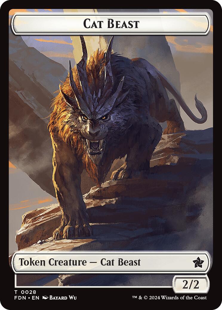Cat Beast // Dragon (0017) Double-Sided Token [Foundations Tokens] - Magic: The Gathering - Card Brawlers | Quebec | Canada |