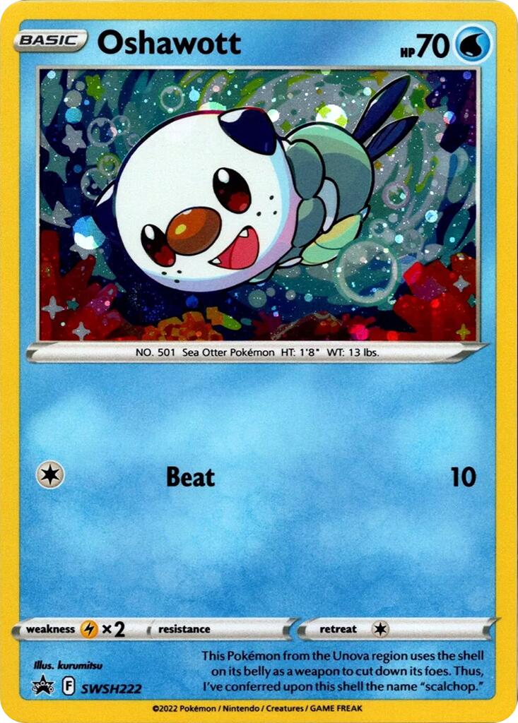 Oshawott (SWSH222) (Cosmo Holo) [Sword & Shield: Black Star Promos] - Pokémon - Card Brawlers | Quebec | Canada |