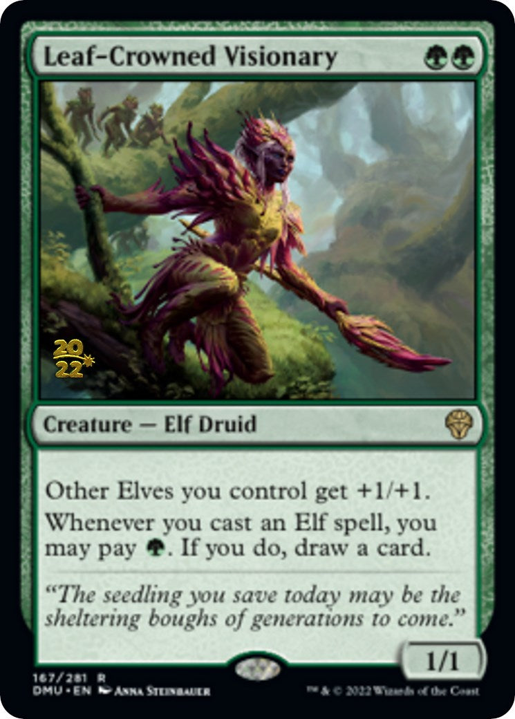 Leaf-Crowned Visionary [Dominaria United Prerelease Promos] - Magic: The Gathering - Card Brawlers | Quebec | Canada |