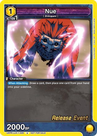 Nue (UEPR/JJK-1-026) - UE03BT Jujutsu Kaisen Release Event Cards - UE03BT: Jujutsu Kaisen Release Event Cards - Card Brawlers | Quebec | Canada |