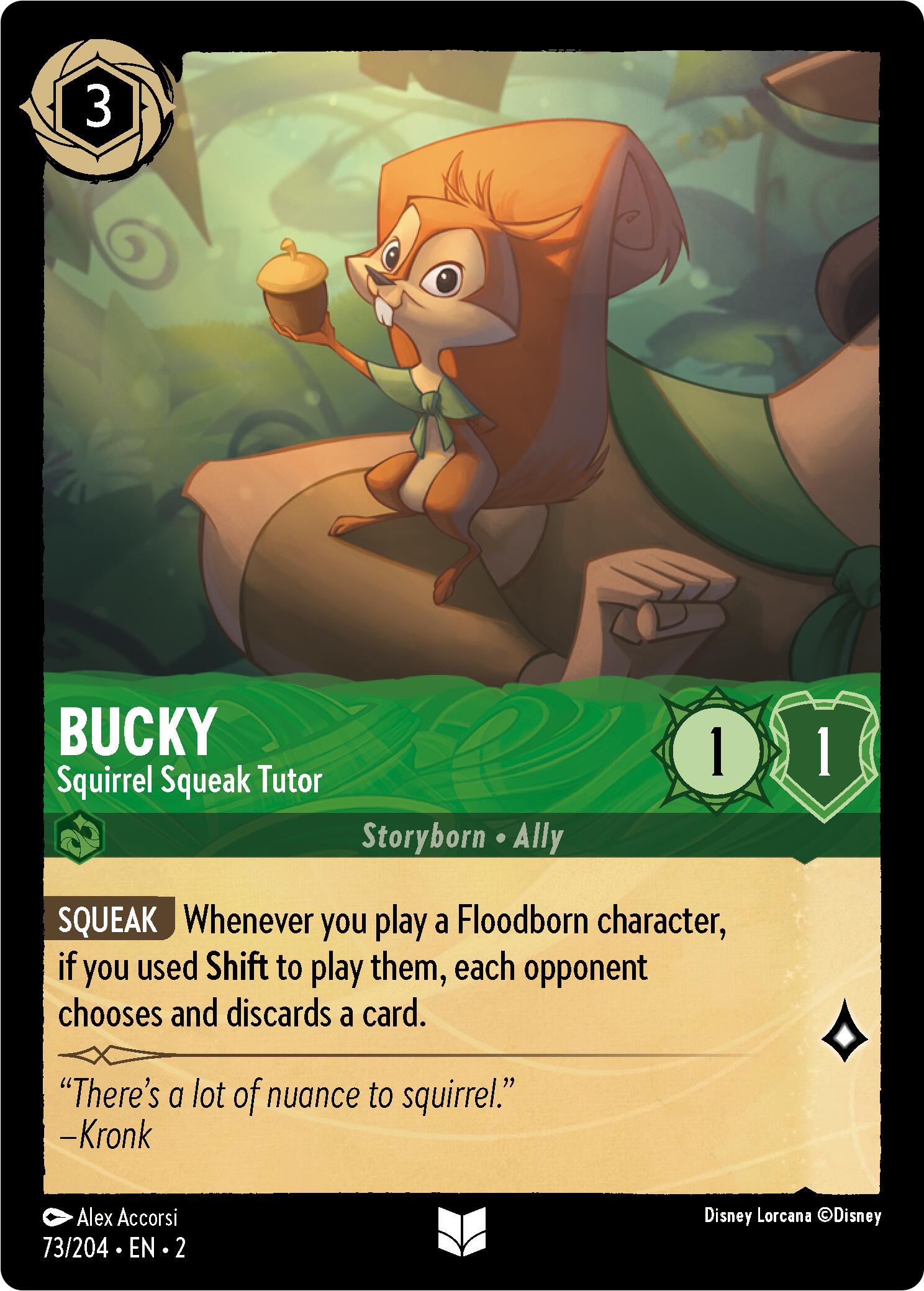 Bucky - Squirrel Squeak Tutor (Errata Version) (73/204) [Rise of the Floodborn] - Disney - Card Brawlers | Quebec | Canada |