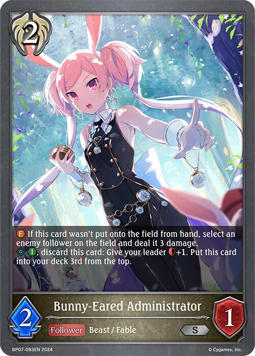 Bunny-Eared Administrator (BP07-093EN) [Verdant Steel] - Bushiroad - Card Brawlers | Quebec | Canada |