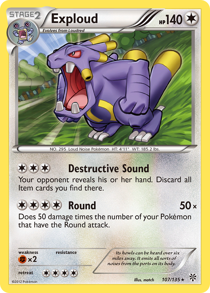 Exploud (107/135) [Black & White: Plasma Storm] - Pokémon - Card Brawlers | Quebec | Canada |