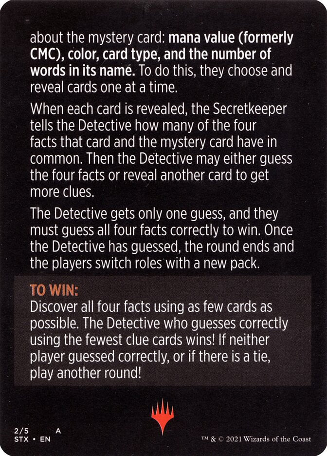 Booster Sleuth (Magic Minigame) [Strixhaven: School of Mages Minigame] - Magic: The Gathering - Card Brawlers | Quebec | Canada |