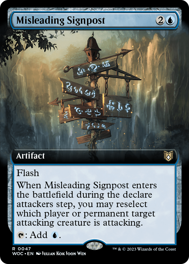 Misleading Signpost (Extended Art) [Wilds of Eldraine Commander] - Magic: The Gathering - Card Brawlers | Quebec | Canada |