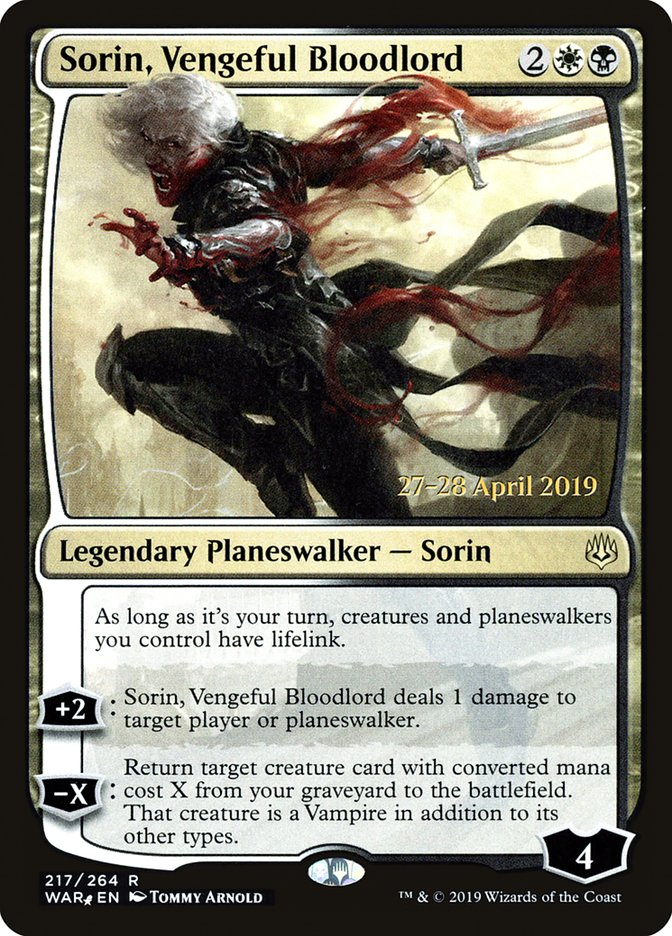 Sorin, Vengeful Bloodlord [War of the Spark Prerelease Promos] - Magic: The Gathering - Card Brawlers | Quebec | Canada |