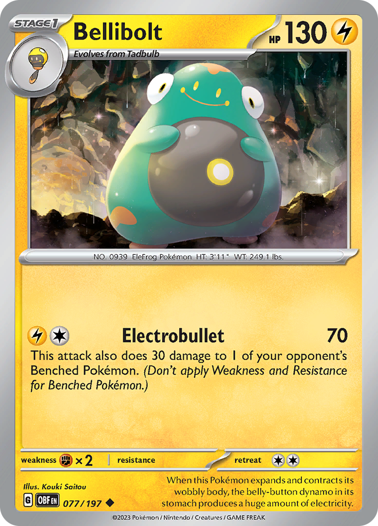 Bellibolt (077/197) [Scarlet & Violet: Obsidian Flames] - Pokémon - Card Brawlers | Quebec | Canada |