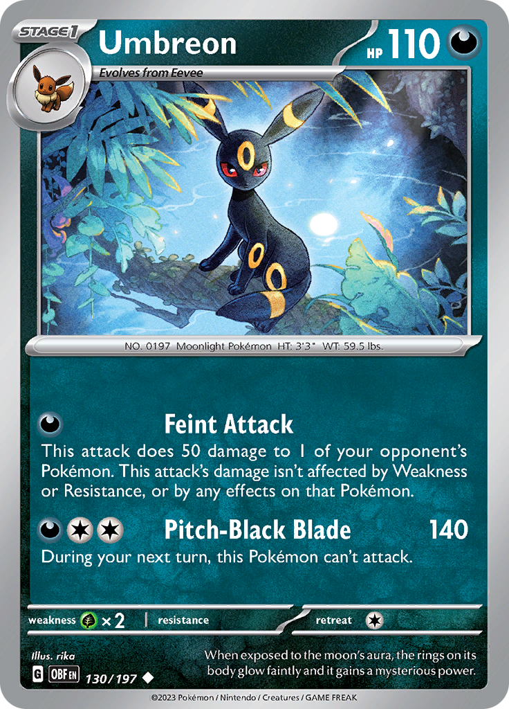 Umbreon (130/197) [Scarlet & Violet: Obsidian Flames] - Pokémon - Card Brawlers | Quebec | Canada |