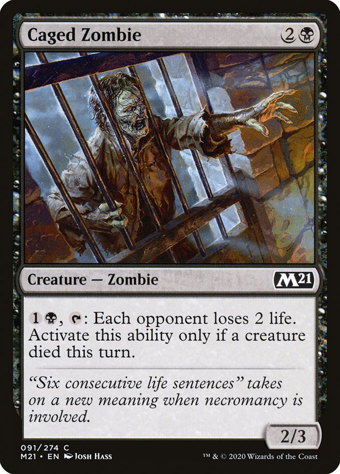 Caged Zombie [Core Set 2021] - Magic: The Gathering - Card Brawlers | Quebec | Canada |
