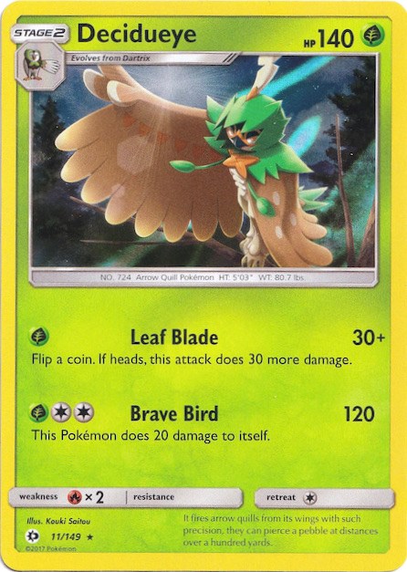 Decidueye (11/149) (Water Web Holo) [Sun & Moon: Base Set] - Pokémon - Card Brawlers | Quebec | Canada |