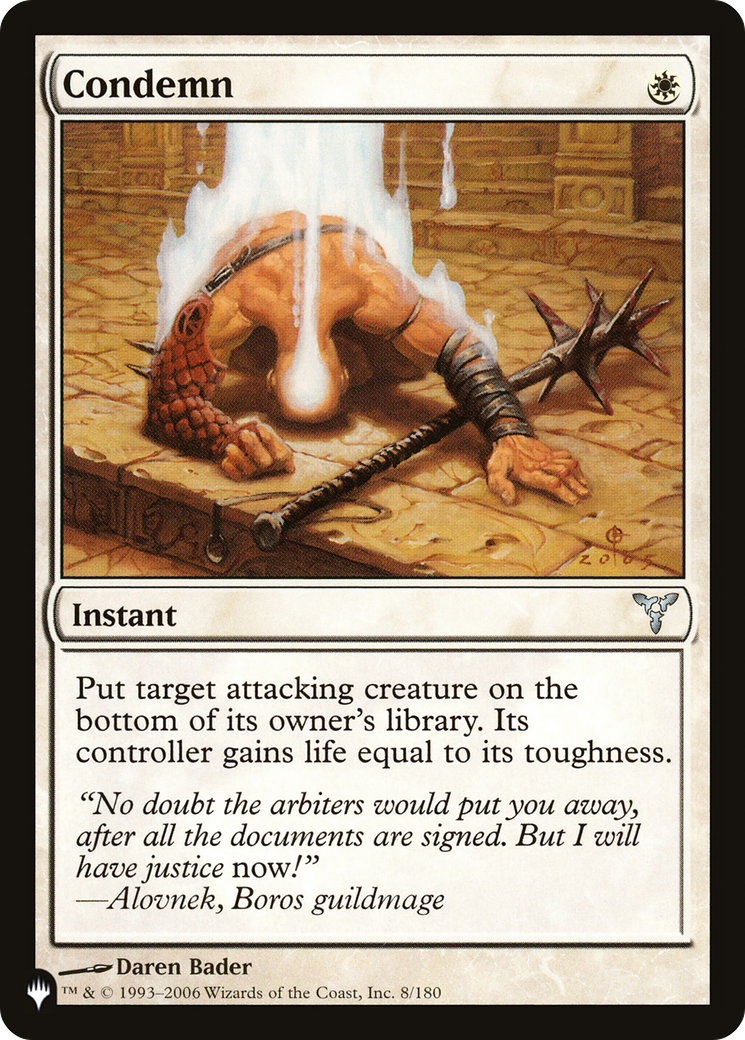 Condemn [The List] - Magic: The Gathering - Card Brawlers | Quebec | Canada |