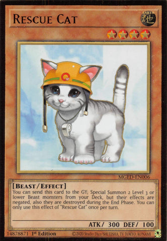 Rescue Cat [MGED-EN006] Gold Rare - Yu-Gi-Oh! - Card Brawlers | Quebec | Canada |