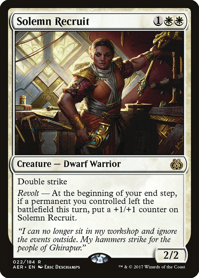 Solemn Recruit [Aether Revolt] - Magic: The Gathering - Card Brawlers | Quebec | Canada |