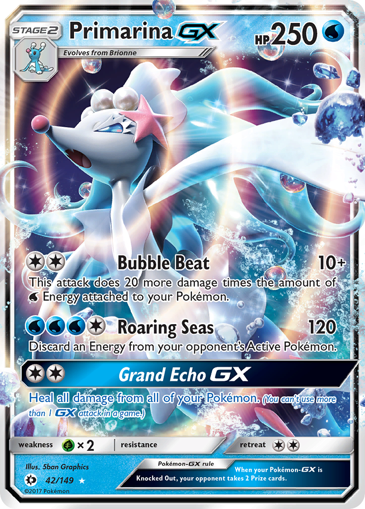 Primarina GX (42/149) [Sun & Moon: Base Set] - Pokémon - Card Brawlers | Quebec | Canada |