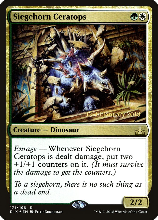 Siegehorn Ceratops [Rivals of Ixalan Prerelease Promos] - Magic: The Gathering - Card Brawlers | Quebec | Canada |