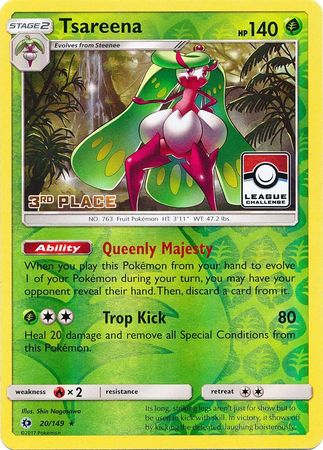 Tsareena (20/149) (League 3rd Place) [Sun & Moon: Base Set] - Pokémon - Card Brawlers | Quebec | Canada |