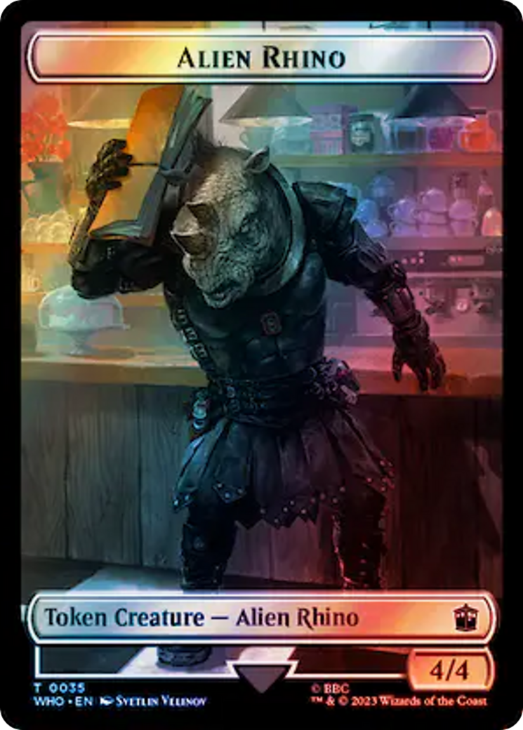 Alien Rhino // Beast Double-Sided Token (Surge Foil) [Doctor Who Tokens] - Magic: The Gathering - Card Brawlers | Quebec | Canada |