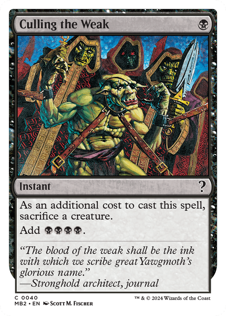 Culling the Weak (White Border) [Mystery Booster 2] - Magic: The Gathering - Card Brawlers | Quebec | Canada |