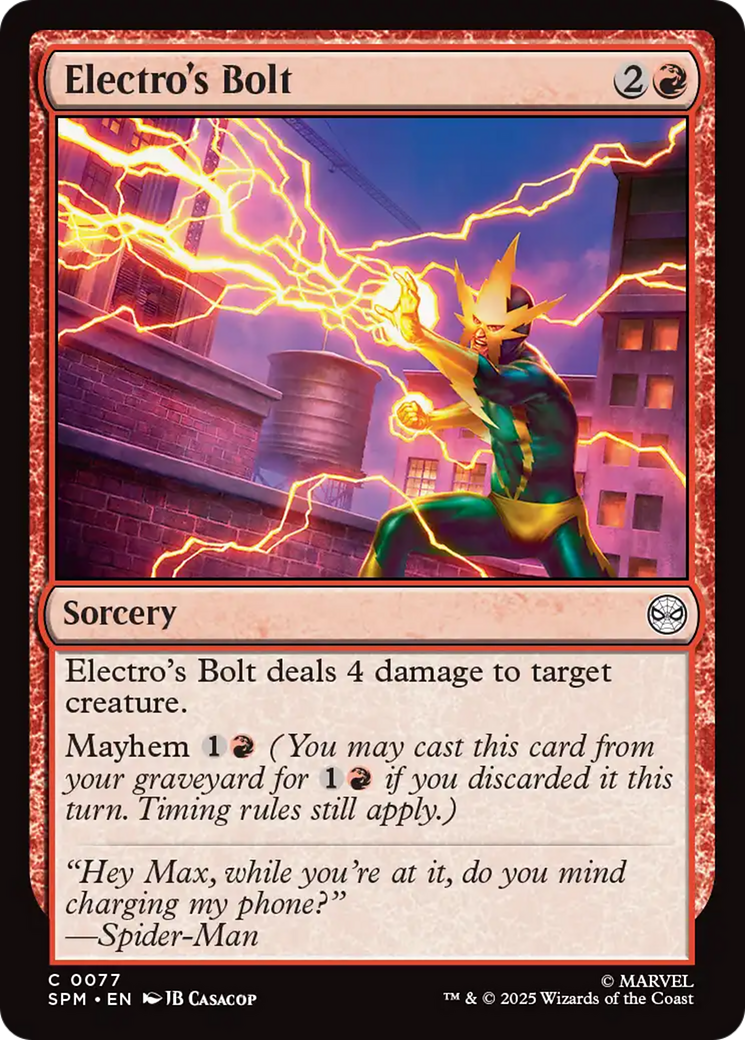 Electro's Bolt [Marvel's Spider-Man] - Magic: The Gathering - Card Brawlers | Quebec | Canada |