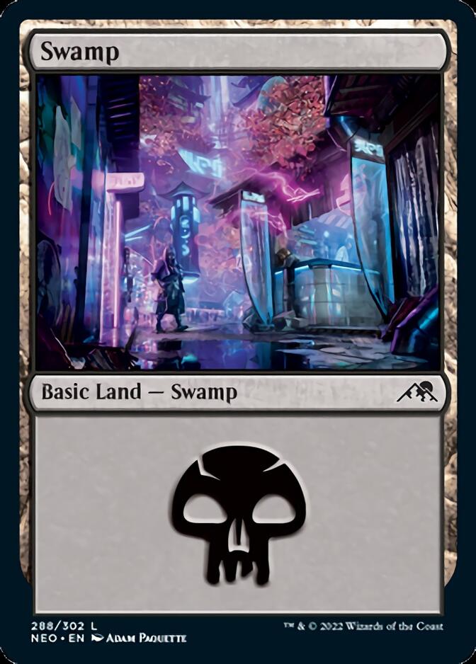 Swamp (288) [Kamigawa: Neon Dynasty] - Magic: The Gathering - Card Brawlers | Quebec | Canada |