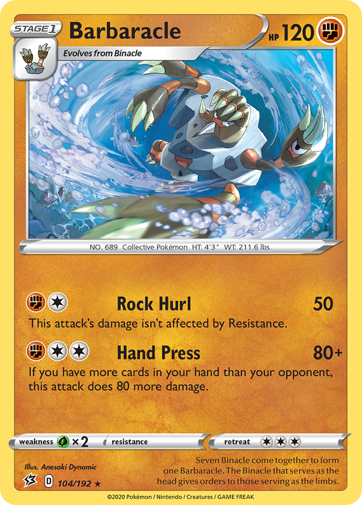 Barbaracle (104/192) [Sword & Shield: Rebel Clash] - Pokémon - Card Brawlers | Quebec | Canada |