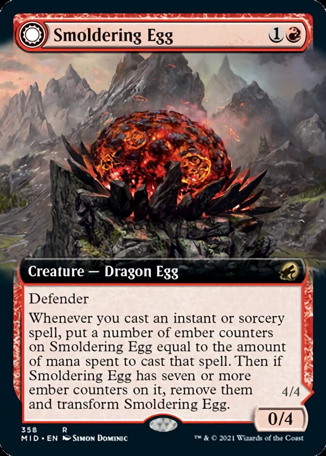 Smoldering Egg // Ashmouth Dragon (Extended Art) [Innistrad: Midnight Hunt] - Magic: The Gathering - Card Brawlers | Quebec | Canada |