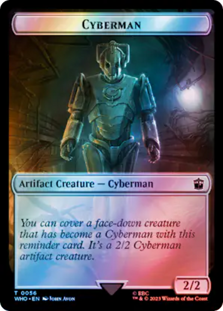 Warrior // Cyberman Double-Sided Token (Surge Foil) [Doctor Who Tokens] - Magic: The Gathering - Card Brawlers | Quebec | Canada |
