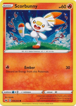 Scorbunny (030/202) (Cosmos Holo) [Sword & Shield: Base Set] - Pokémon - Card Brawlers | Quebec | Canada |