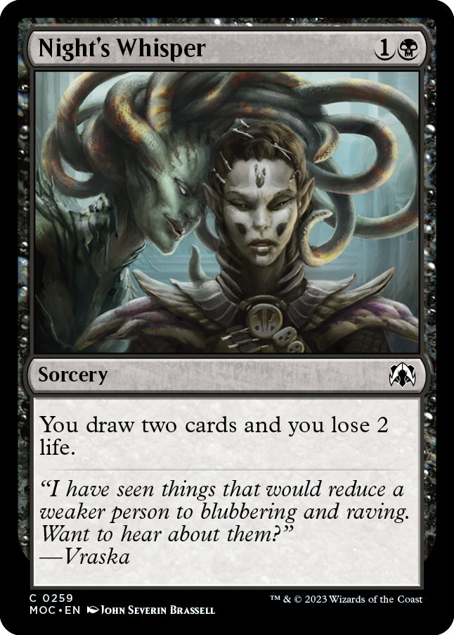 Night's Whisper [March of the Machine Commander] - Magic: The Gathering - Card Brawlers | Quebec | Canada |
