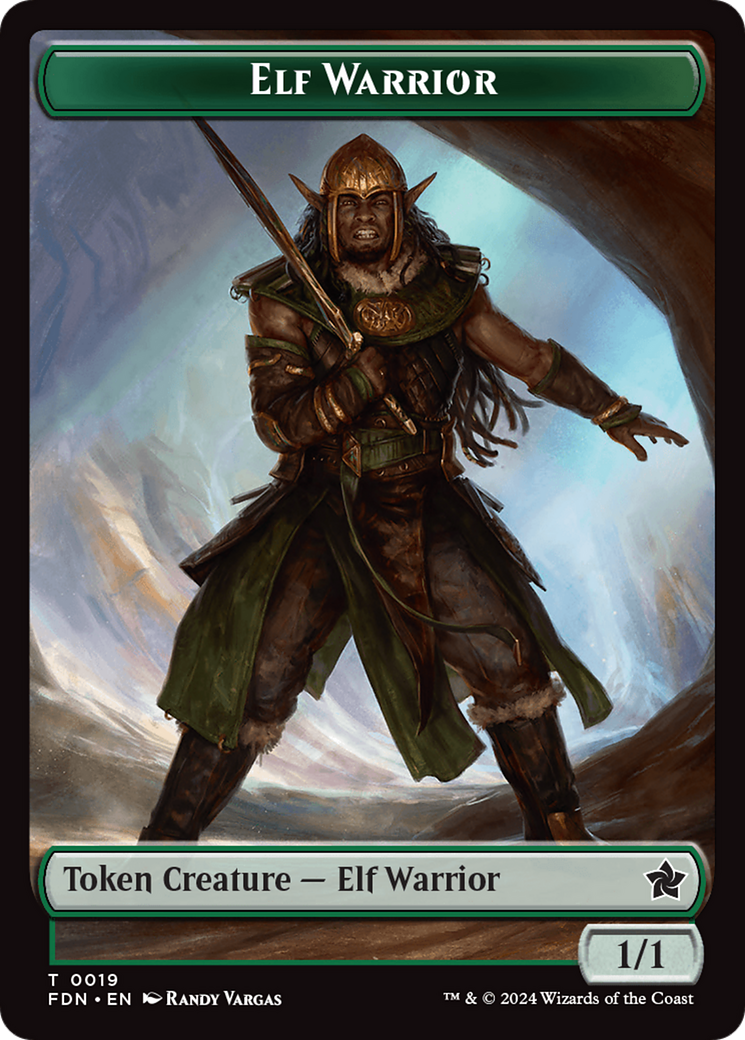 Elf Warrior // Cat (001) Doubled-Sided Token [Foundations Tokens] - Magic: The Gathering - Card Brawlers | Quebec | Canada |