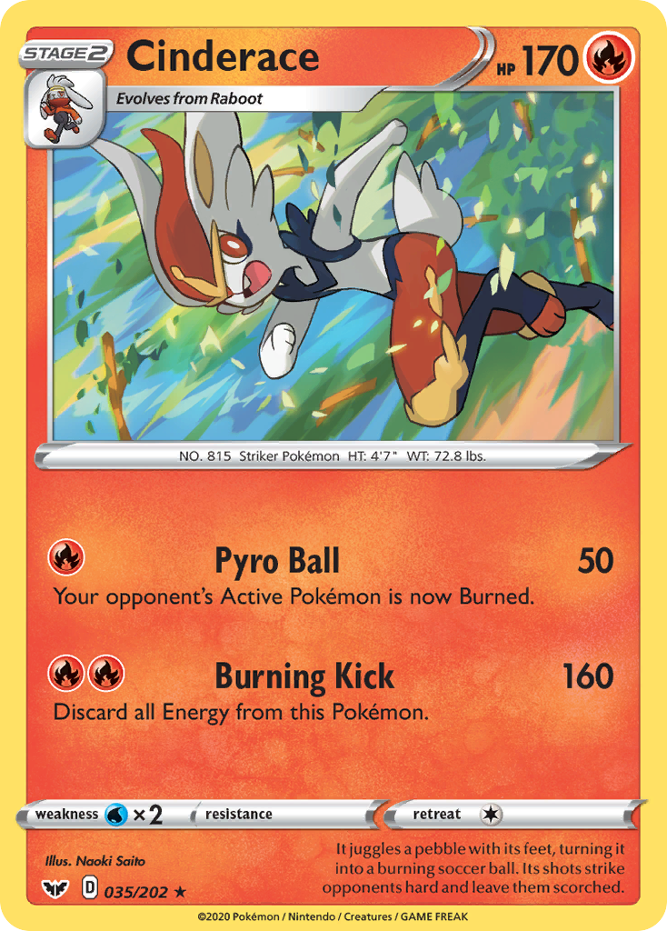 Cinderace (035/202) [Sword & Shield: Base Set] - Pokémon - Card Brawlers | Quebec | Canada |
