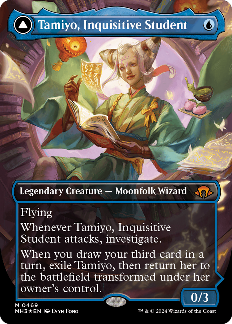 Tamiyo, Inquisitive Student // Tamiyo, Seasoned Scholar (Borderless) (Textured Foil) [Modern Horizons 3] - Magic: The Gathering - Card Brawlers | Quebec | Canada |