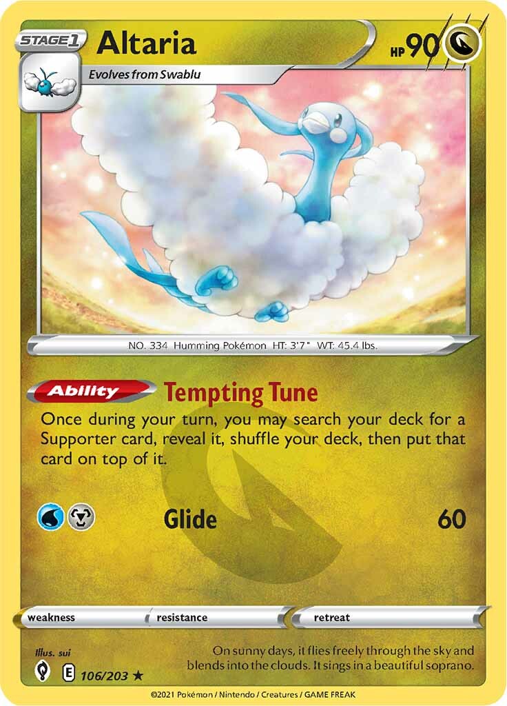 Altaria (106/203) [Sword & Shield: Evolving Skies] - Pokémon - Card Brawlers | Quebec | Canada |