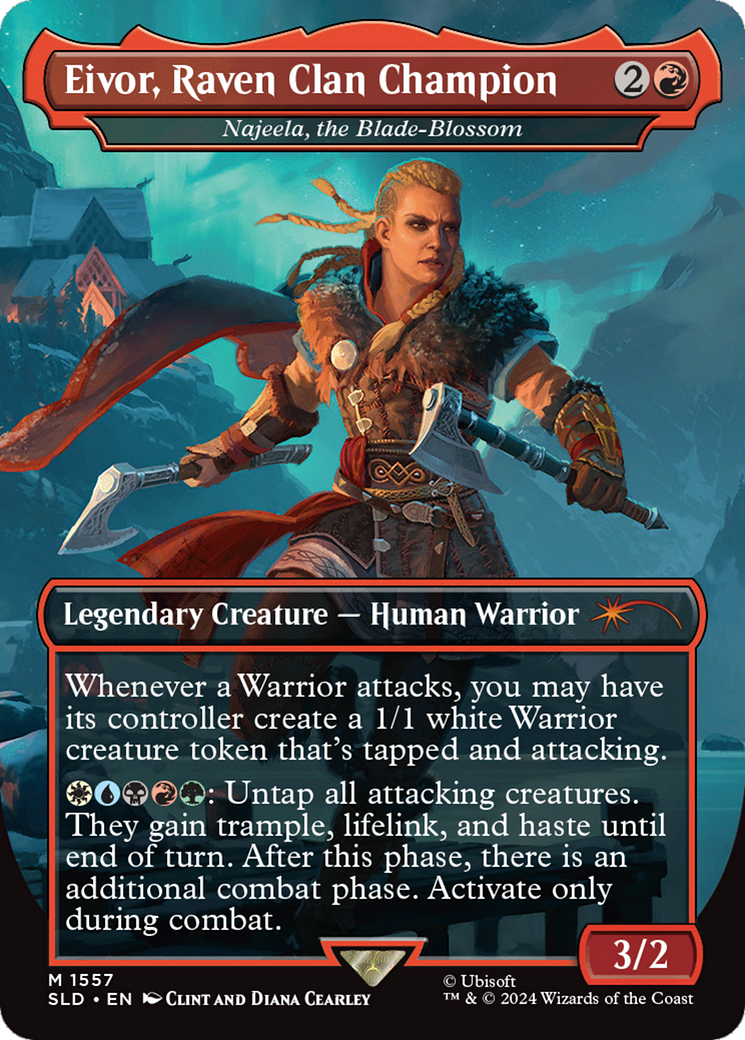 Eivor, Raven Clan Champion - Najeela, the Blade-Blossom (Rainbow Foil) [Secret Lair Drop Series] - Magic: The Gathering - Card Brawlers | Quebec | Canada |