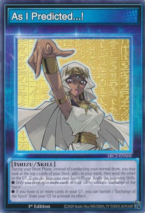 As I Predicted...! [SBC2-ENS06] Common - Yu-Gi-Oh! - Card Brawlers | Quebec | Canada |