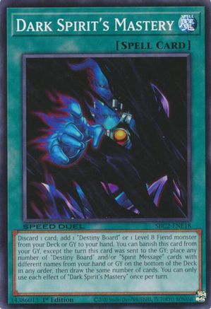 Dark Spirit's Mastery [SBC2-ENE18] Common - Yu-Gi-Oh! - Card Brawlers | Quebec | Canada |